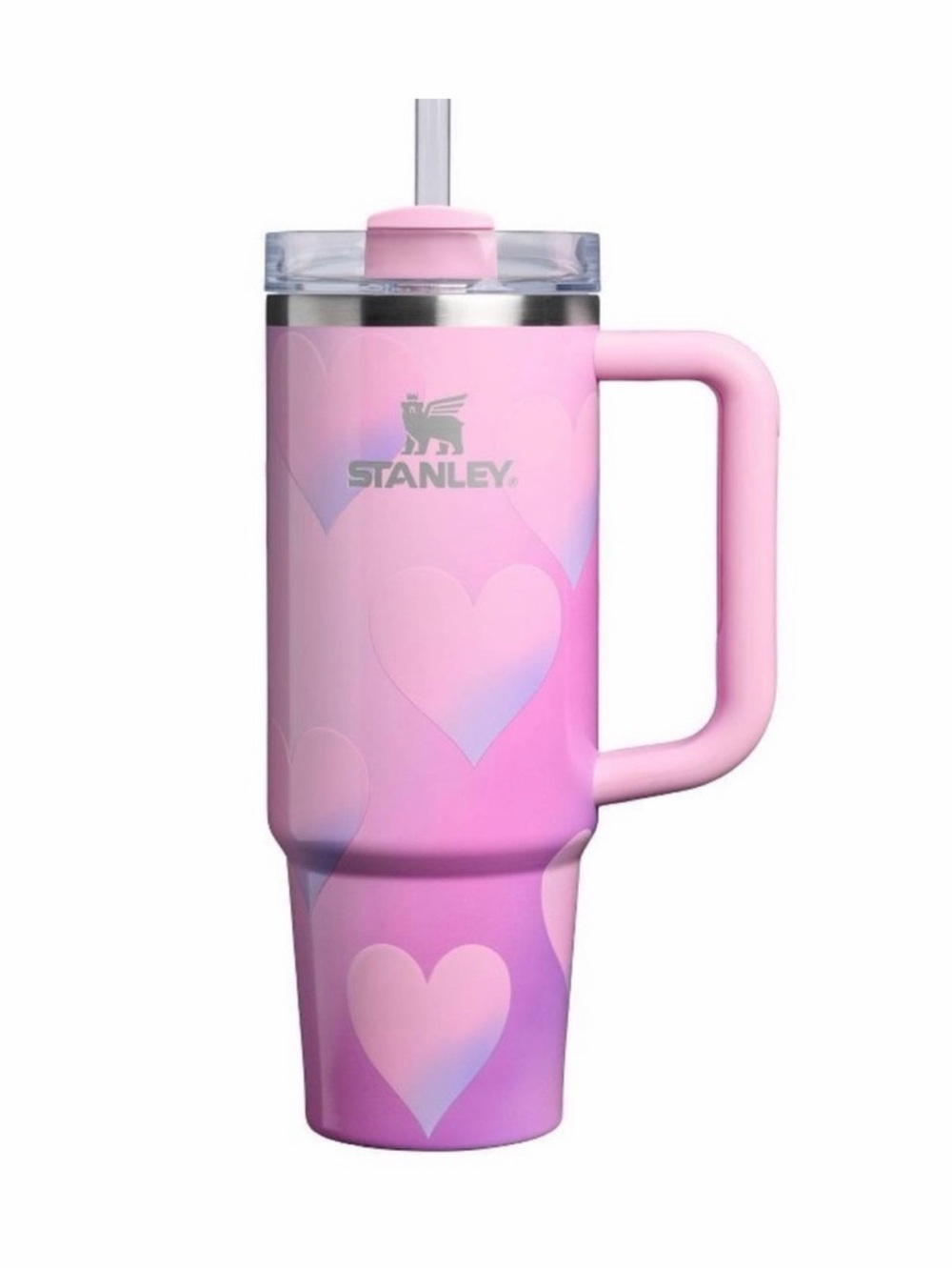 TARGET Valentines Stanley 40 Oz Powder Pink Heart Quencher Tumbler